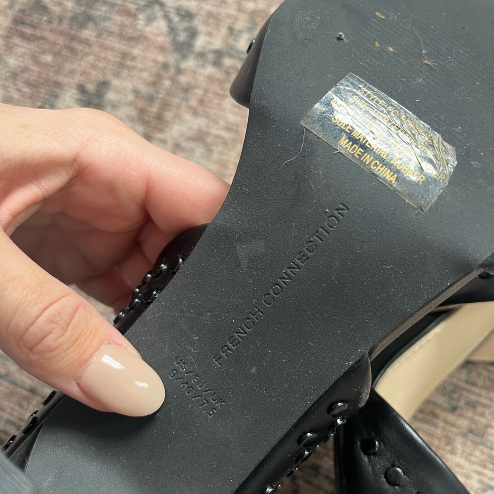 French Connection Black Studded Heels - Picture 6 of 6